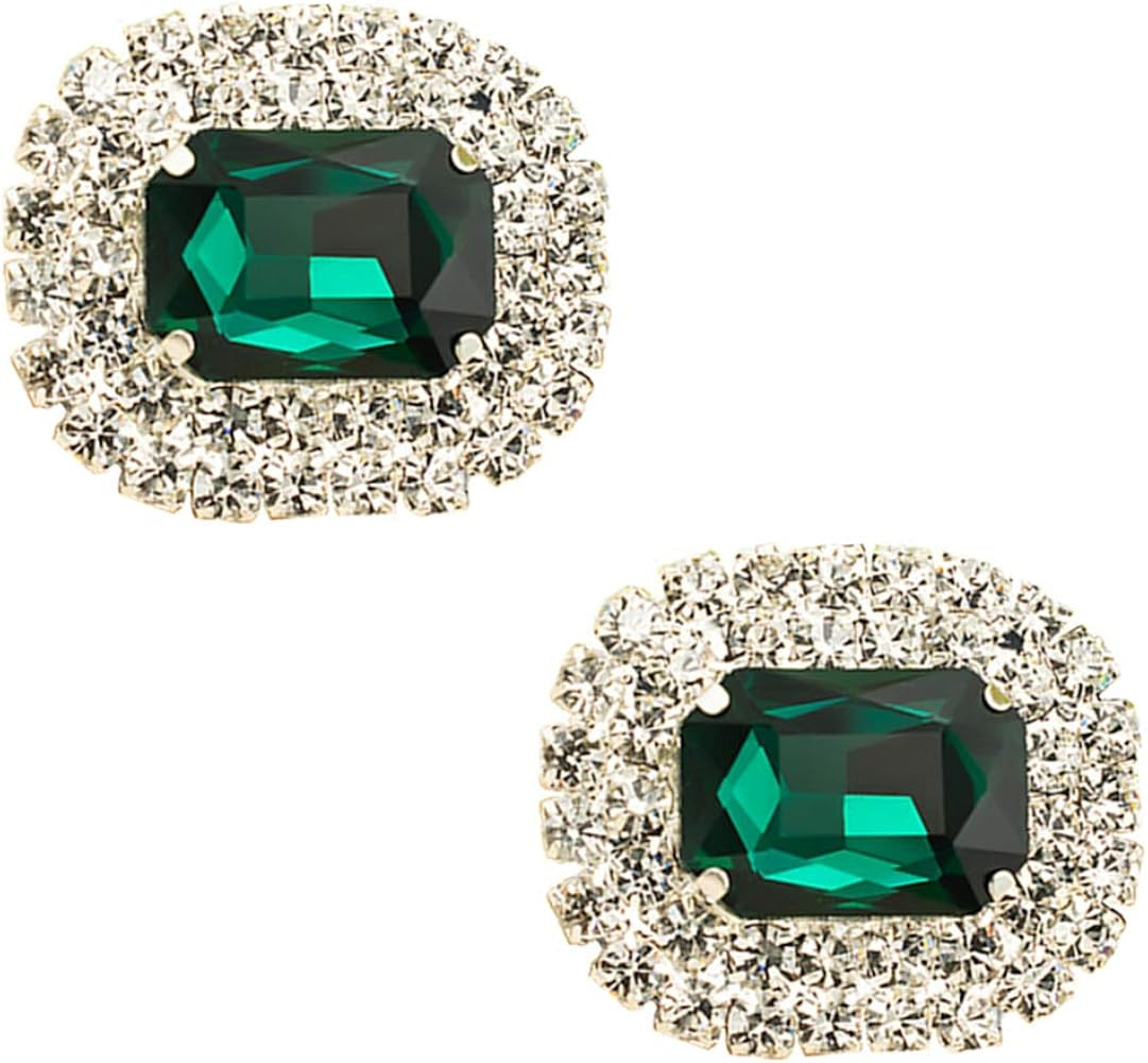 Ruihfas Bridal Wedding Shoes Dress Hat Accessories Fashion Rhinestones Crystal Shoe Clips 2 Pcs | Amazon (US)