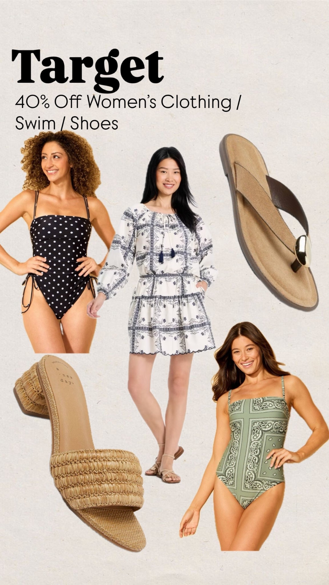 Clothing
Summer outfit
Spring outfit
Vacation outfit
Women’s shoes
40% off
Sandals
Vacation
Easter gifts
Swimwear
Target

#LTKSwim #LTKTravel