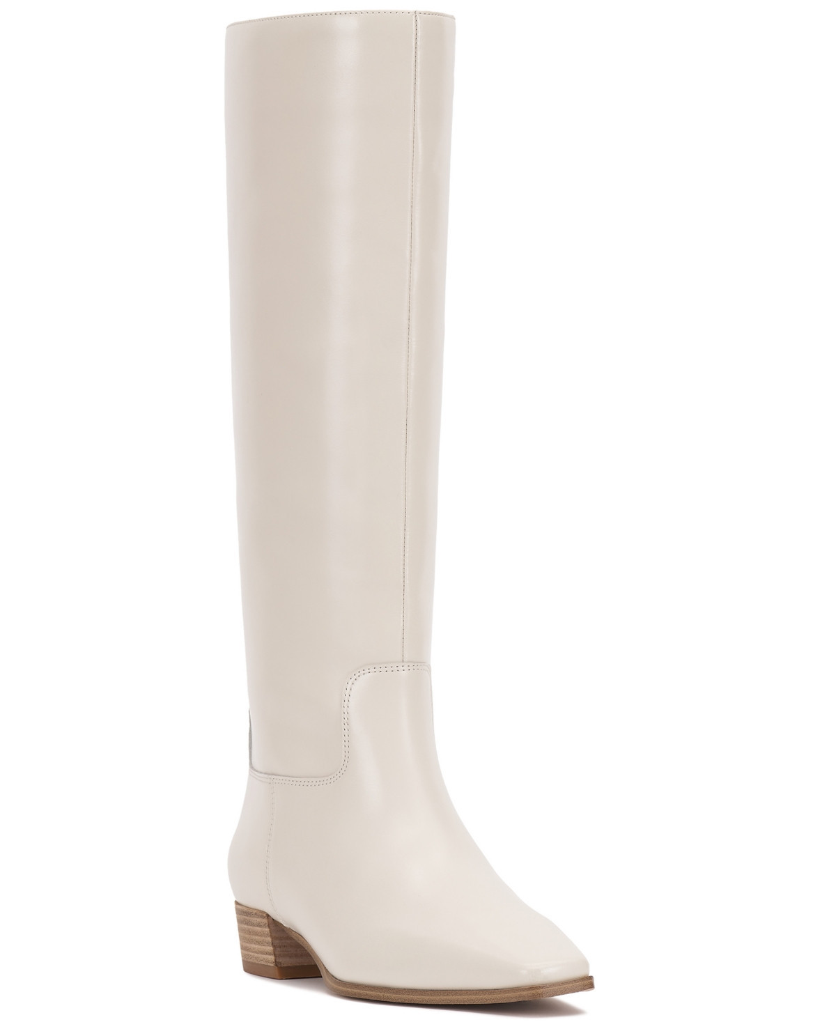 Vince Camuto Women's Pavla Knee-High Snip-Toe Boots - Coconut Cream Leather | Macy's