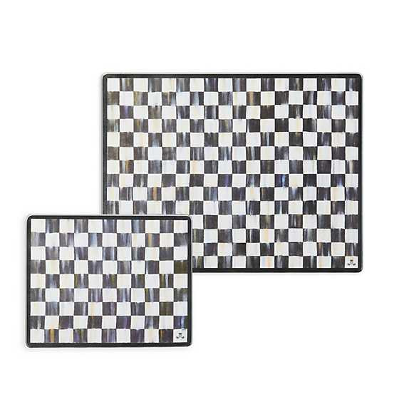 Courtly Check Glass Cutting Board, Set of 2 | MacKenzie-Childs
