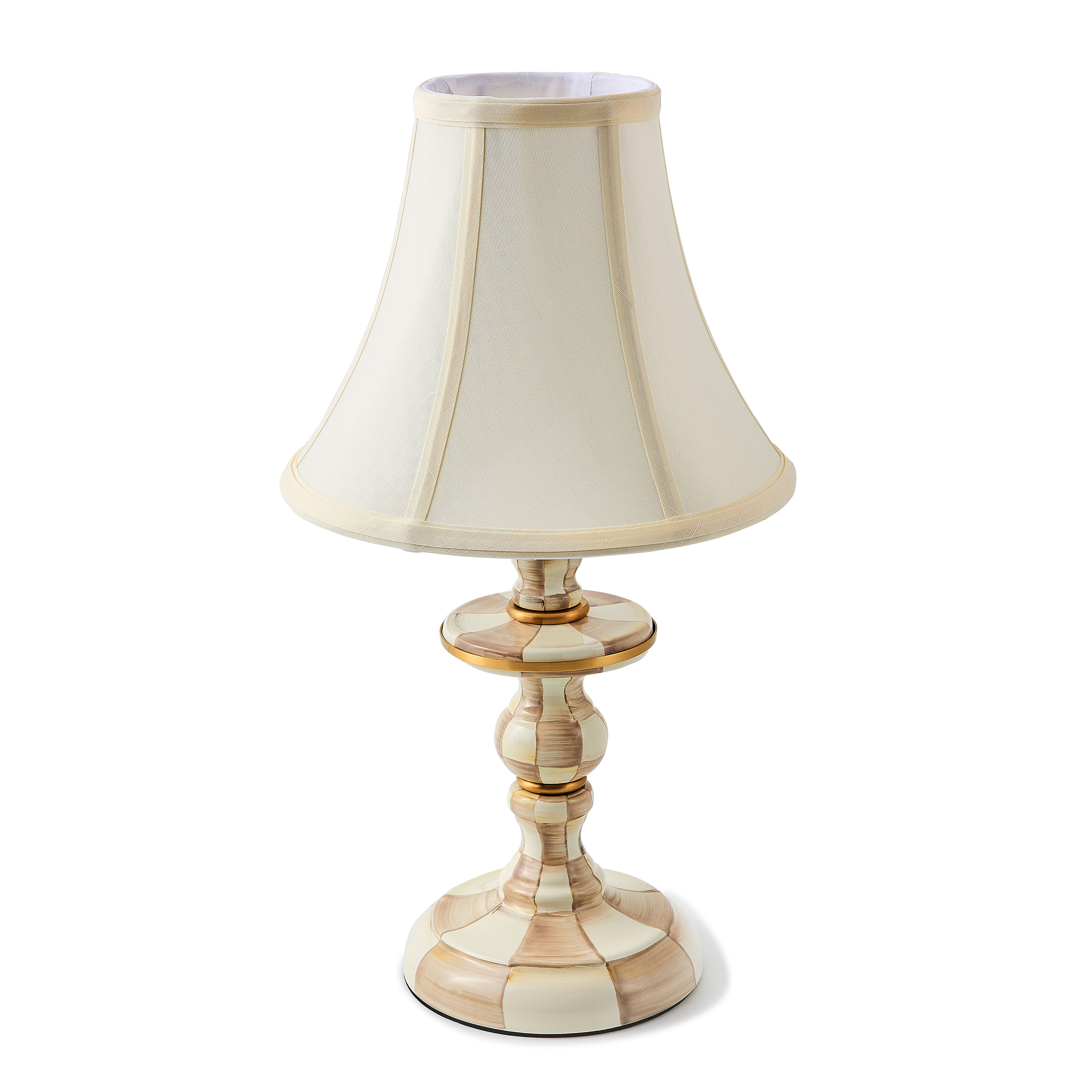 MacKenzie-Childs Mocha Check Candlestick Lamp | MacKenzie-Childs