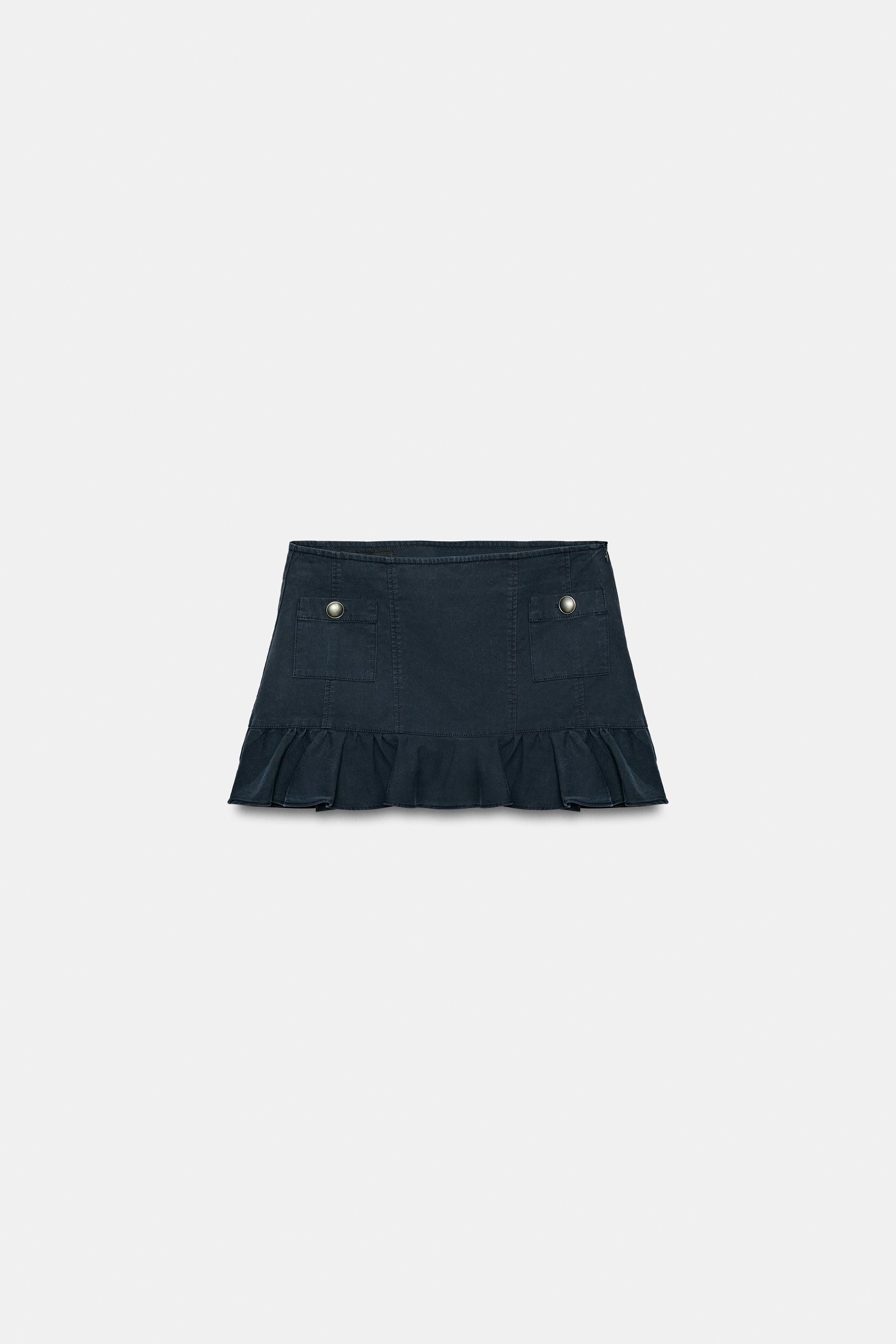 POCKET RUFFLE MINI SKIRT | Zara US