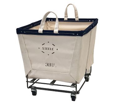 Large Rectangle Canvas Laundry Basket with Wheels | Pottery Barn (US)