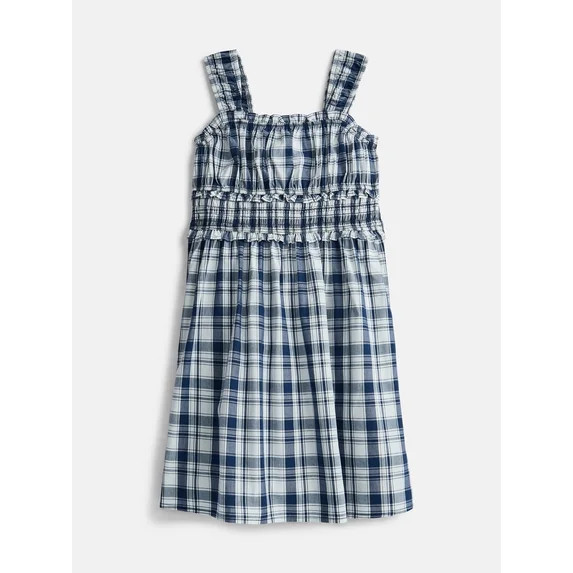 Weekend Academy Girls Printed Cotton Tank Dress with Smocked Waist, Sizes 4-18 | Walmart (US)