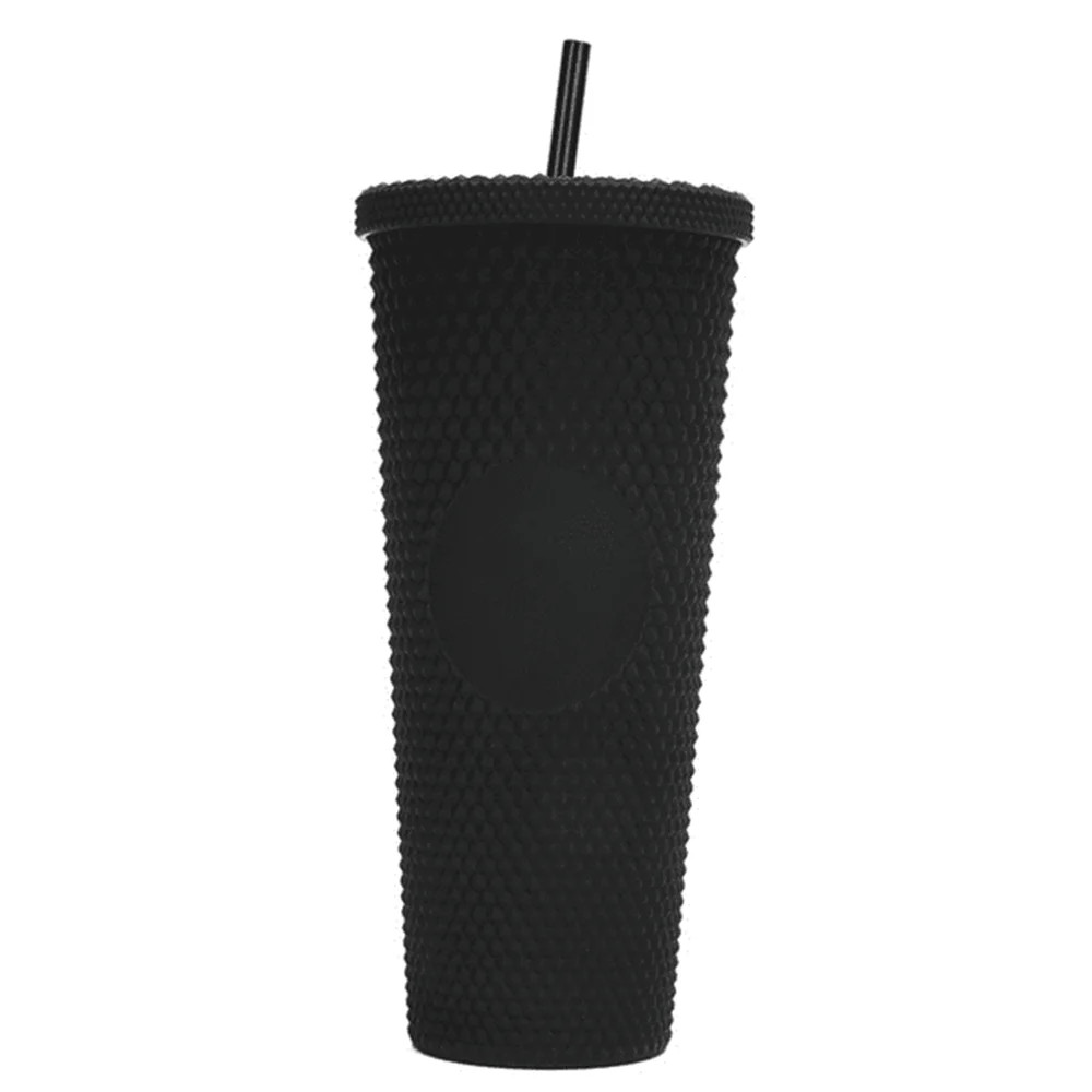 Matte Studded Cups,Torubia 24oz Matte Black Studded Coffee Tumblers with Lid and Straw,BPA FREE,R... | Walmart (US)