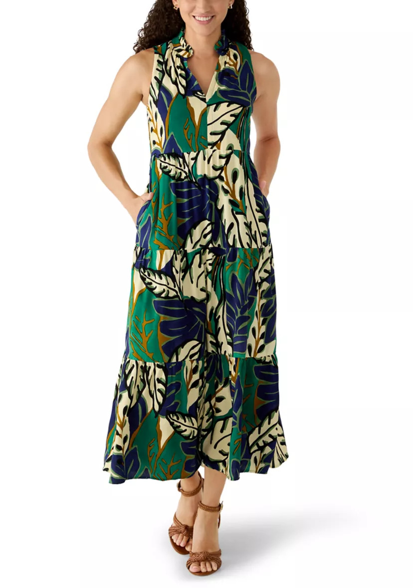 Petite Sleeveless Tiered Maxi Dress | Belk