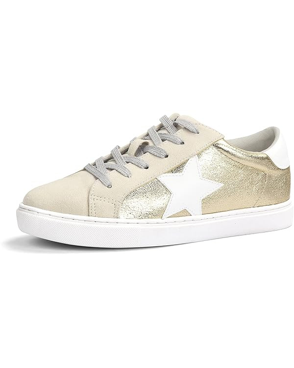 PARTY Women's Fashion Star Sneaker Lace Up Low Top Comfortable Cushioned Walking Shoes | Amazon (US)