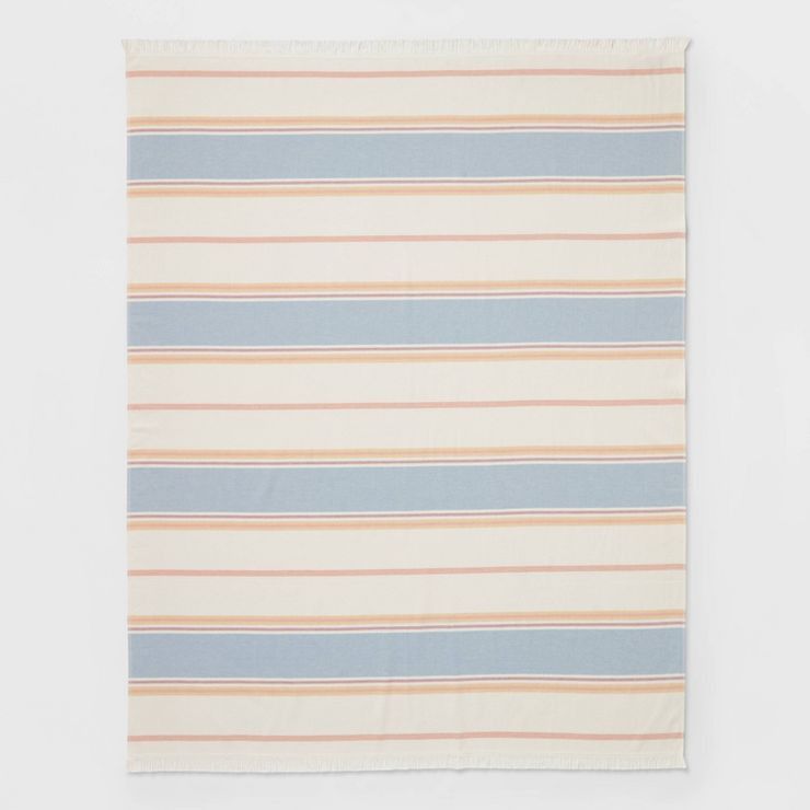 Striped Oversized Beach Towel Blue - Threshold™ | Target