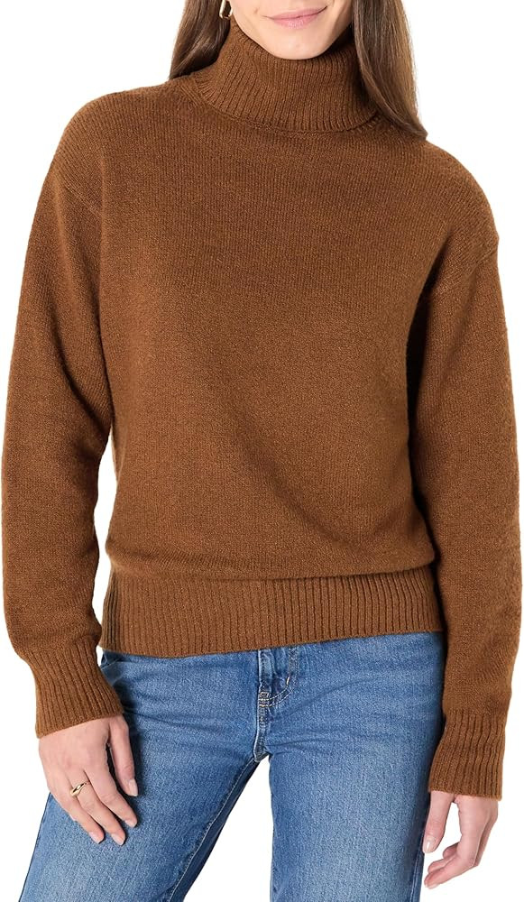 Amazon Essentials (Demi's Pick) Women's Relaxed-Fit Cotton Blend Turtleneck Pullover Sweater | Amazon (US)