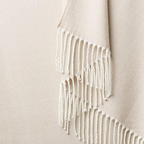Herringbone Blanket - Chevron Pattern - Turkish Boho Chic - Soft Woven Throw Blanket with Decorat... | Amazon (US)