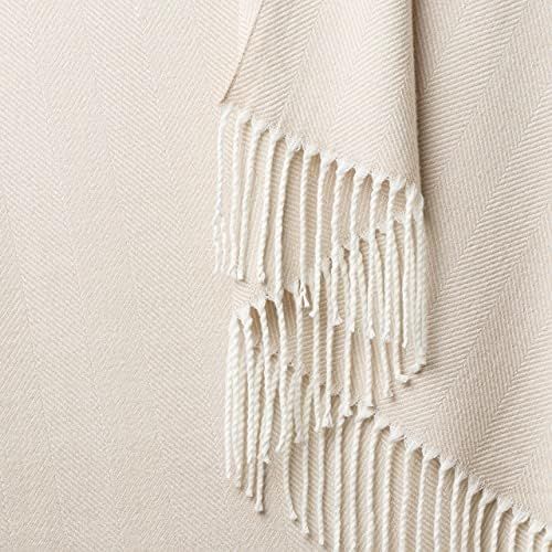 Herringbone Blanket - Chevron Pattern - Turkish Boho Chic - Soft Woven Throw Blanket with Decorat... | Amazon (US)