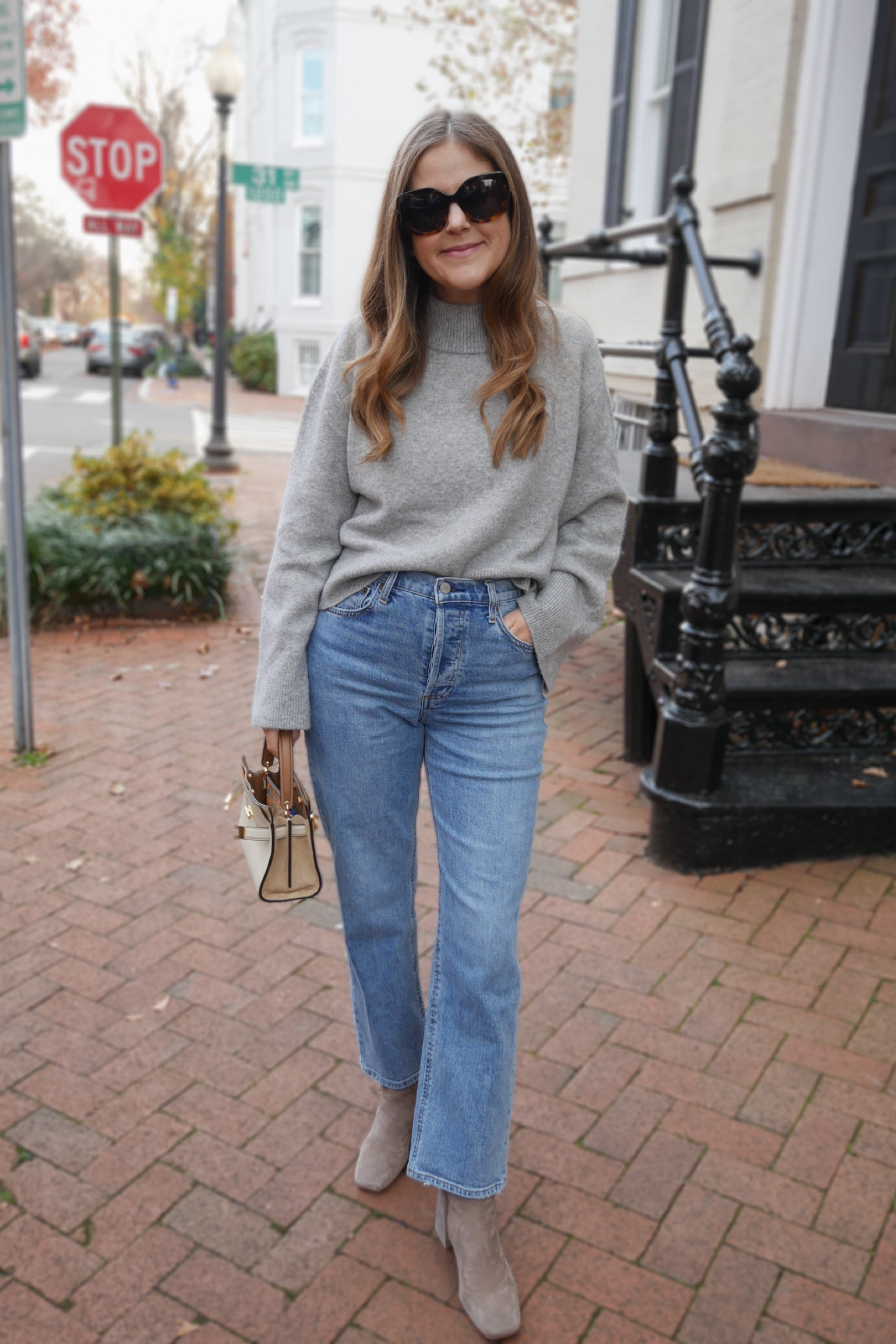 Love this light blue denim with grey. My grey sweater is on sale.

#LTKSeasonal #LTKstyletip