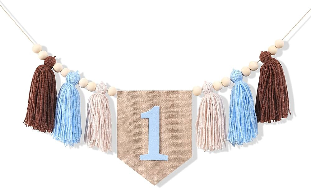 Bear 1st Birthday High Chiar Yarn Tassel Garland Banner - Bear 1st Birthday Decoration ，Bear 1s... | Amazon (US)