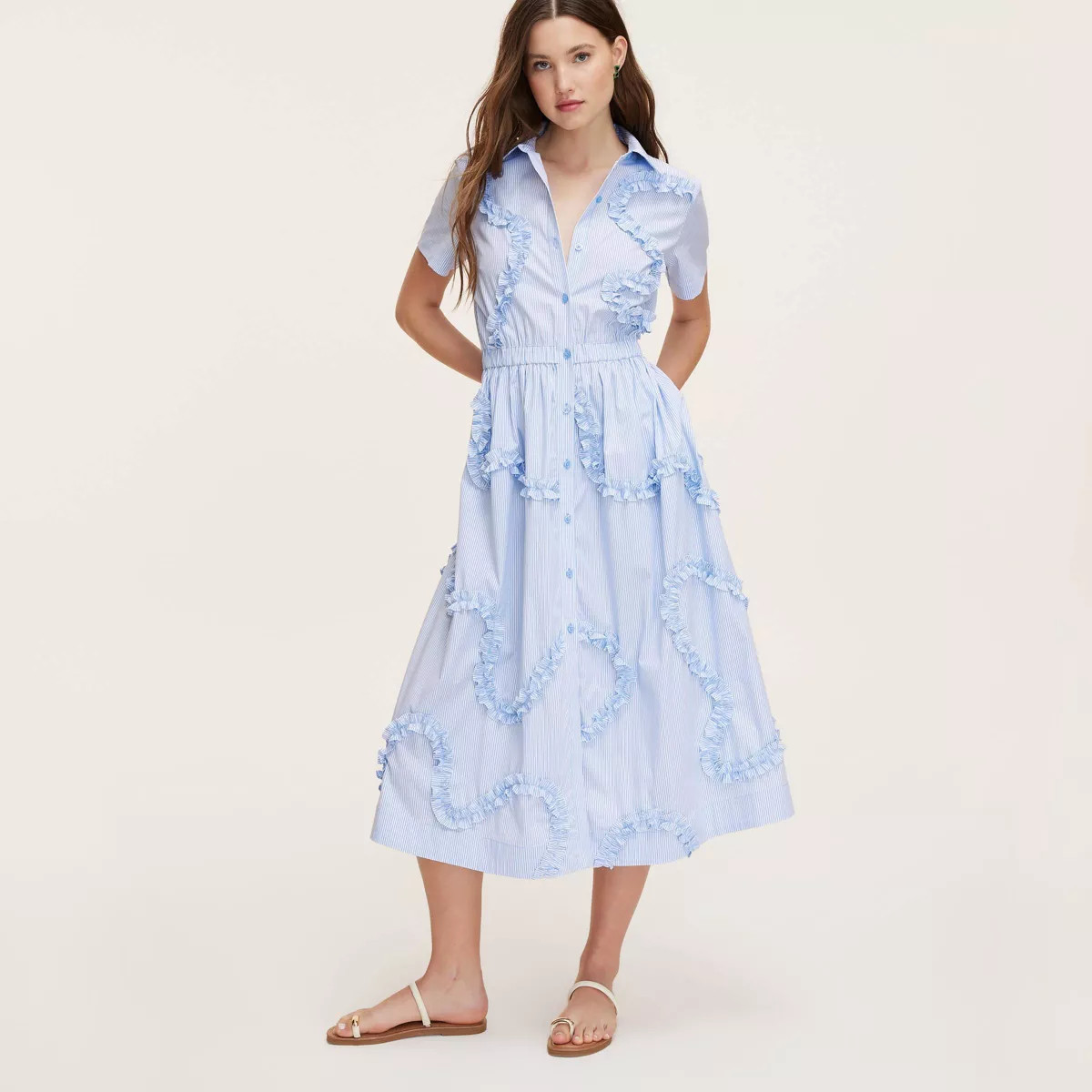 Women's Ribbon Short Sleeve Midi Shirtdress - kate spade new york x Target Blue/White | Target