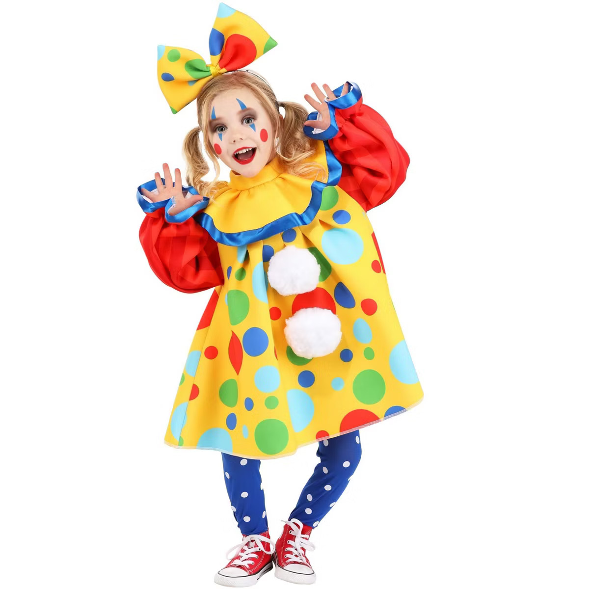 HalloweenCostumes.com Toddler Posh Polka Dot Clown Costume for girls, Rainbow Polka Dot Circus Dr... | Target