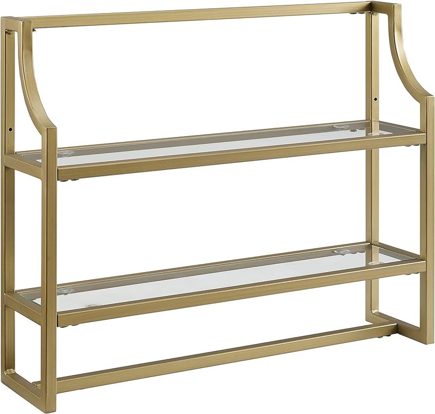 Crosley Furniture Aimee Wall Shelf, Gold | Amazon (US)