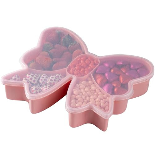 COOK WITH COLOR Holiday Theme Snackle Box, Heart and Bow Shaped Containers, BPA-Free Plastic (Bow) | Amazon (US)