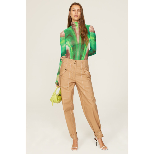 Afrm Green Watercolor Zadie Top green-multicolored-print | Rent the Runway