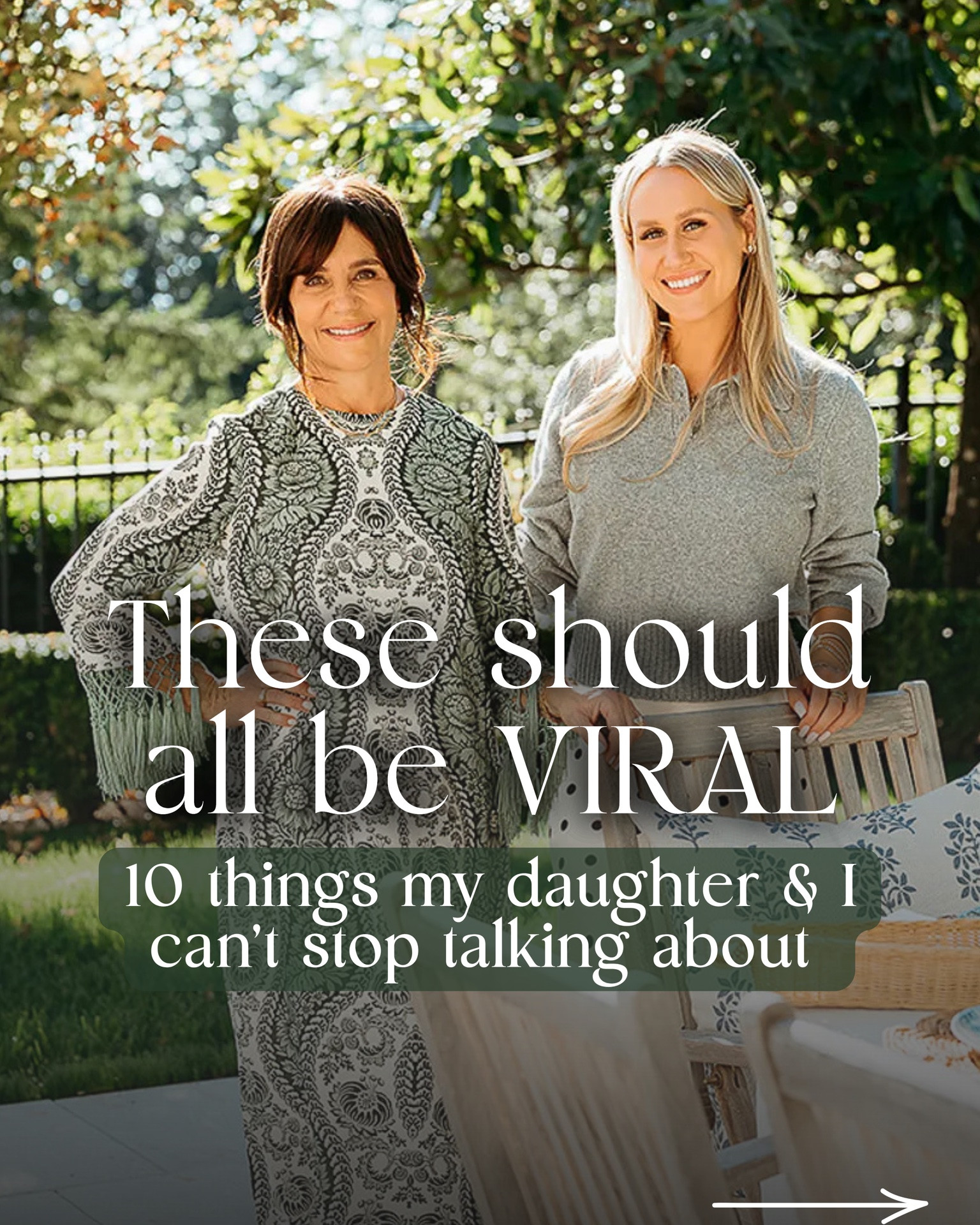 These are the 10 absolute faves we both swear by - and honestly, every single one of these recommendations deserves to go VIRAL!! 🤍✨

There’s something nobody tells you about having a daughter who turns into your actual best friend … 💖

You start sharing everything!!!! 

The best dinner spots, vacations, chic wardrobe finds, daily wellness habits, skincare holy grails, and makeup must-haves. And apparently … the exact same online cart!

She’s 29, I’m 60, and we literally keep buying the same exact things without even planning it. Sometimes even show up wearing the same outfit 😂

For years, I assumed effortless style and great beauty routines were meant for women half my age. I couldn't have been more wrong. The truth is, I feel so much more confident in my skin now at 60 than I ever did back in my 30s. And having a daughter who steals all my best tricks? She constantly tells people, “I got it from my mama.” You’re welcome, sweetie! 💕

Linen spray ingredients:
-1.5 ounces plain vodka (acts as a natural emulsifier and odor neutralizer)
 -1.5 ounces distilled water
 -20 to 30 drops essential oil (I use lavender)
 -Small glass spray bottle (preferably dark amber or blue)

Oh, and as for our favorite hotel in New York - you have to stay at Fouquet’s ✨ It’s one of my all-time favorites, and that’s saying a LOT!! 

Recipe is called “whole bowl” 🌟🌟🌟🌟🌟

mother daughter style, ageless beauty, over 60 and thriving, beauty over 60, skincare for women, mom daughter duo, multigenerational style, women over 60, beauty must haves, affordable luxury, everyday luxury, women’s wellness, skincare routine, beauty finds, mom must haves, anti aging skincare, style over 60, timeless style, mother daughter bond, girls who don’t gatekeep

#LTKdayinmylife #LTKmomlife #LTKOver40