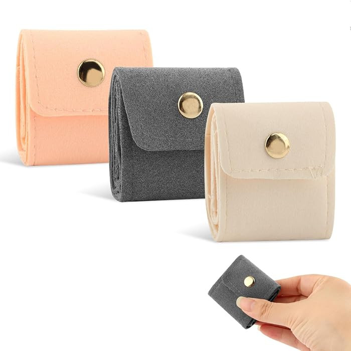 3Pcs Mini Travel Jewelry Bag with Buckle, Portable Multifunctional Mini Travel Organizer Case, Fo... | Amazon (US)