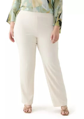 AK Anne Klein Women's Plus Size Pull On Slash Pocket Cool Crepe Trouser Pants | Belk