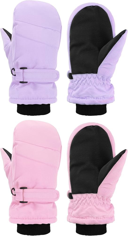 SATINIOR Kids Snow Mittens Waterproof Winter Ski Gloves Warm Thicken Snow Gloves for Girls Boys | Amazon (US)
