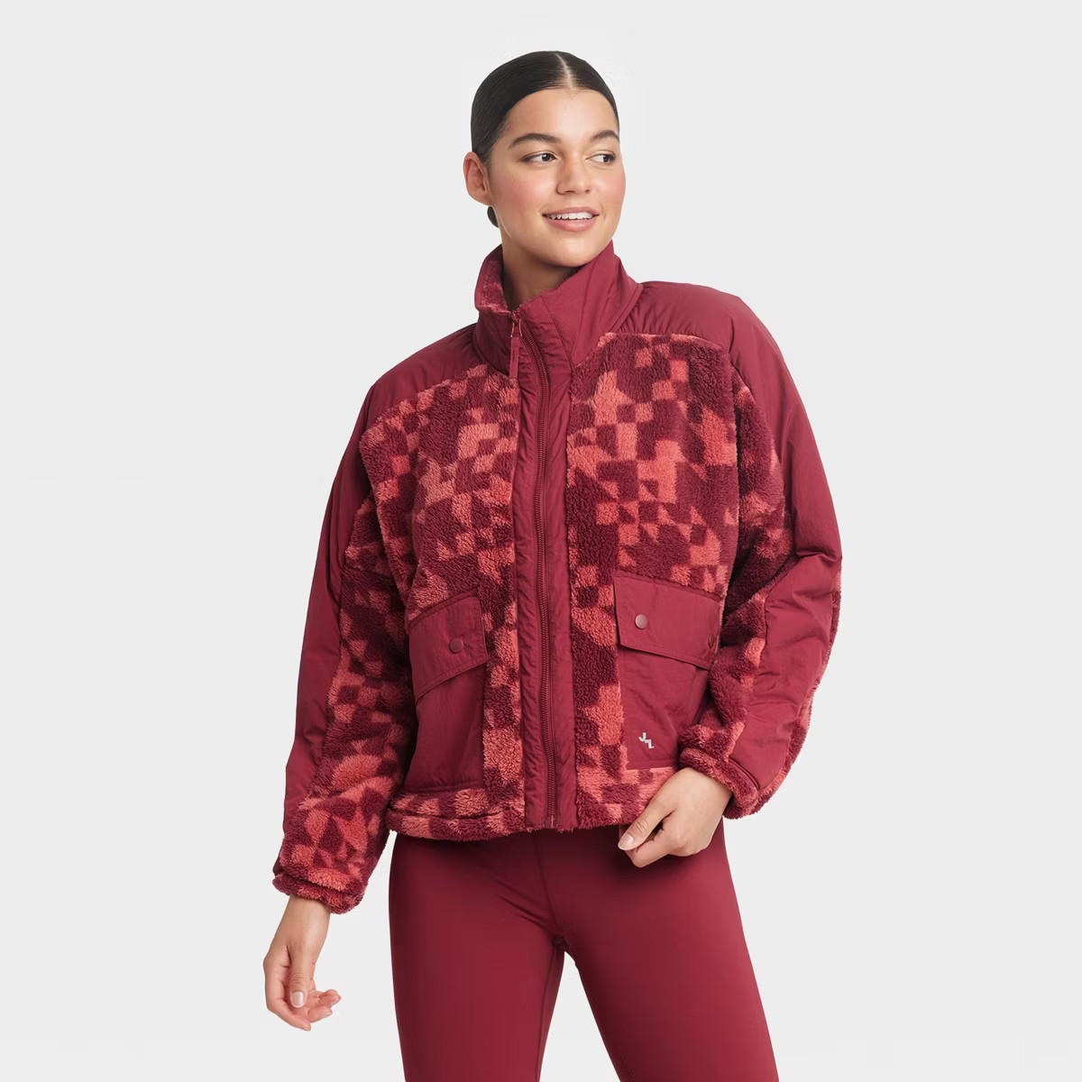 Women's Printed High Pile Fleece Jacket - JoyLab™ | Target