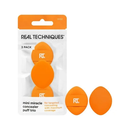Real Techniques Mini Miracle Powder Puff Trio for Setting & Baking Mini Makeup Puff 3 Count | Walmart (US)