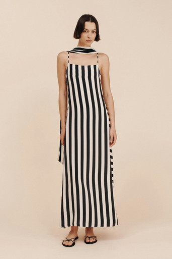 Zadie Dress - Bone & Black Stripe | The DOM (Australia & New Zealand)