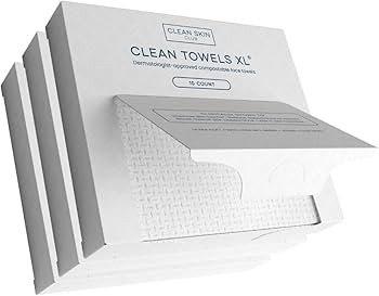 Clean Skin Club Clean Towels XL®, Travel Packs 100% USDA Biobased Disposable Face Towel, Eczema ... | Amazon (US)