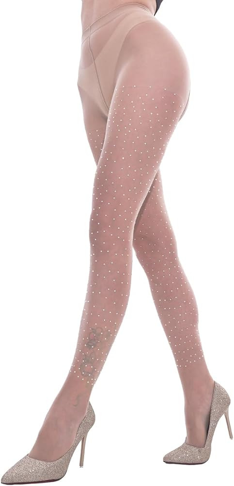 CharnmRose Sparkly Tights for Women High Waist Pantyhose Rhinestone Stockings Sheer Tights | Amazon (US)