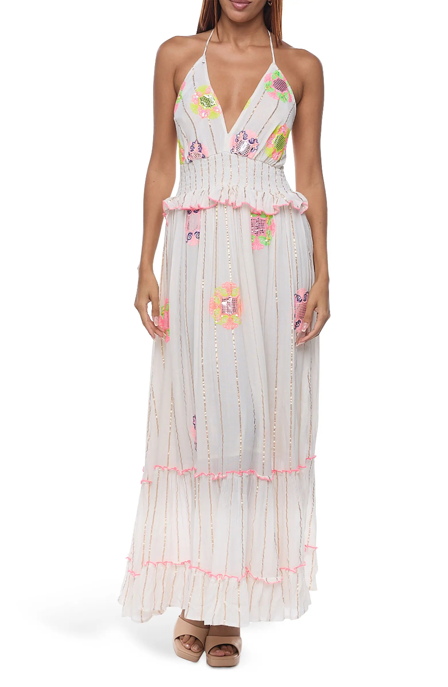RANEES Embellished Cotton Cover-Up Maxi Dress | Nordstromrack | Nordstrom Rack