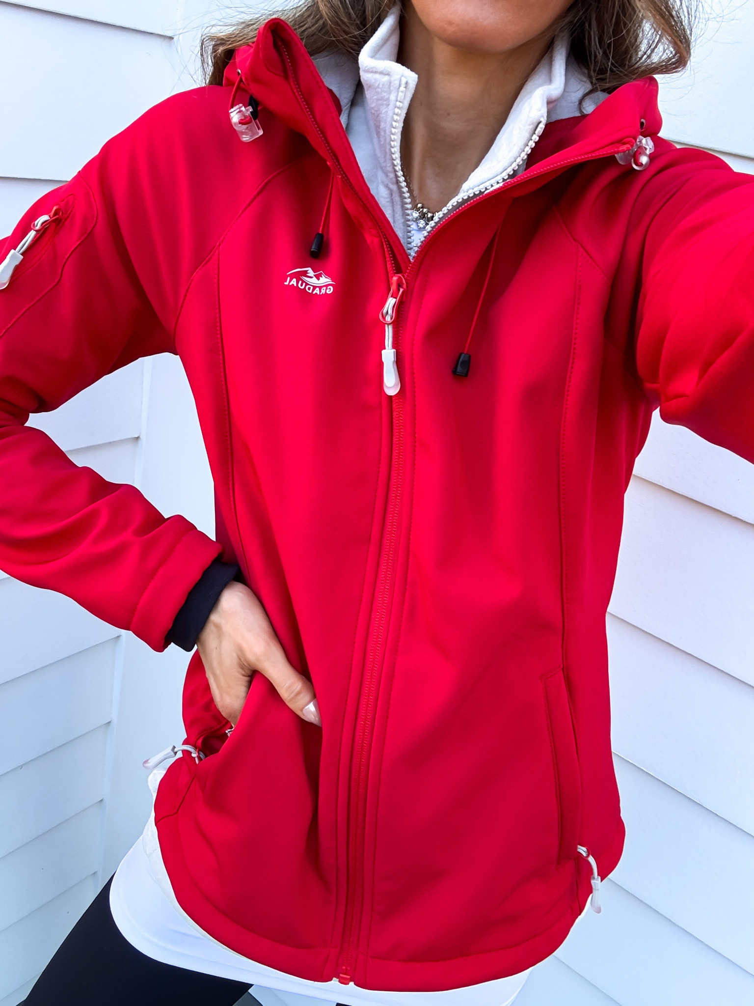 This soft shell jacket is fleece lined - wearing a small. Perfect for activewear or running errands 

#LTKHoliday #LTKootd #LTKSaleAlert