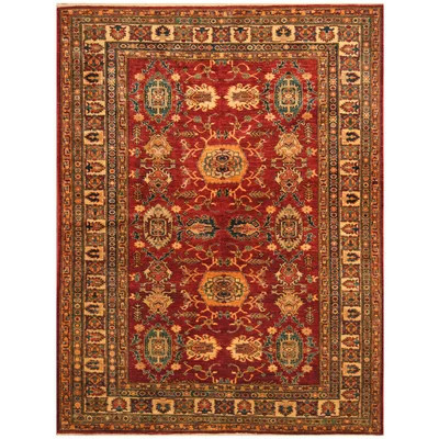 One-of-a-Kind Jevon Hand-Knotted Red/Ivory 5'8" x 7'5" Wool Area Rug | Wayfair North America