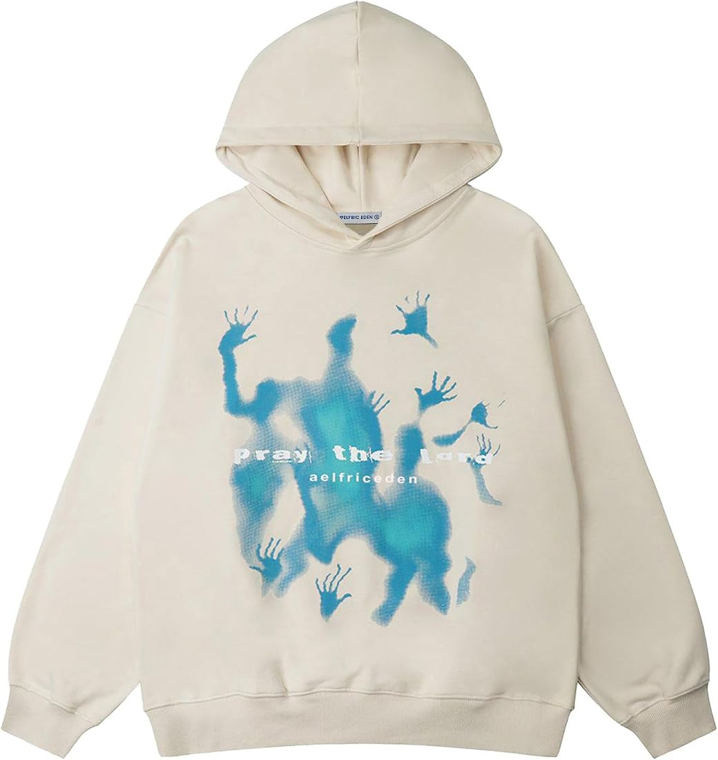 Aelfric Eden Graphic Hoodies for Men Vintage Printed Hoodie Sweatshirt Oversized Long Sleeve Stre... | Amazon (US)