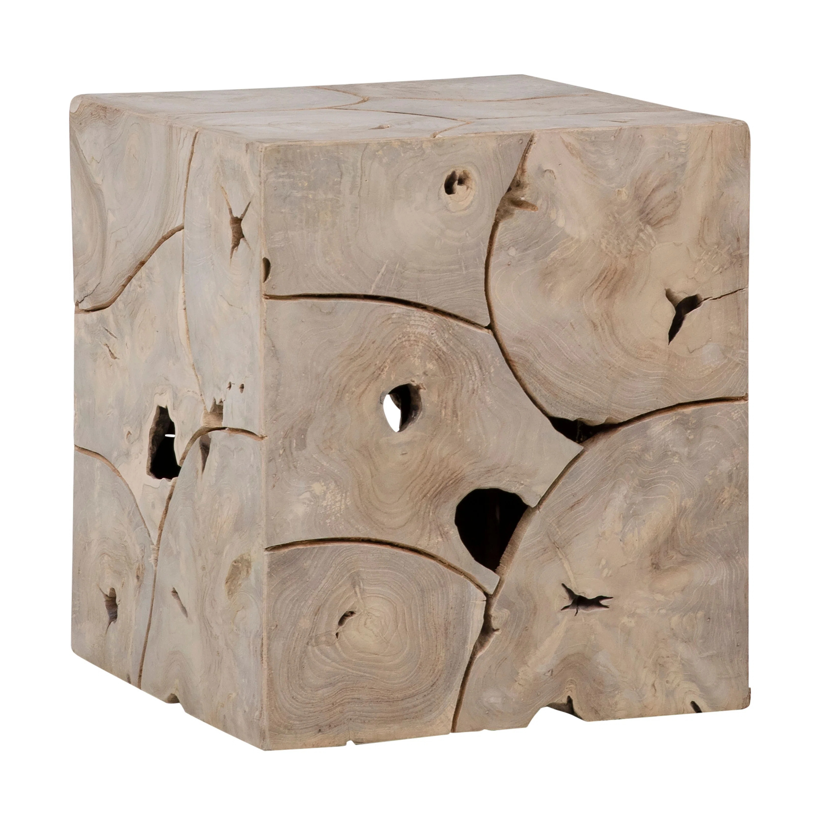 Scarlett Solid Wood Block End Table | Perigold