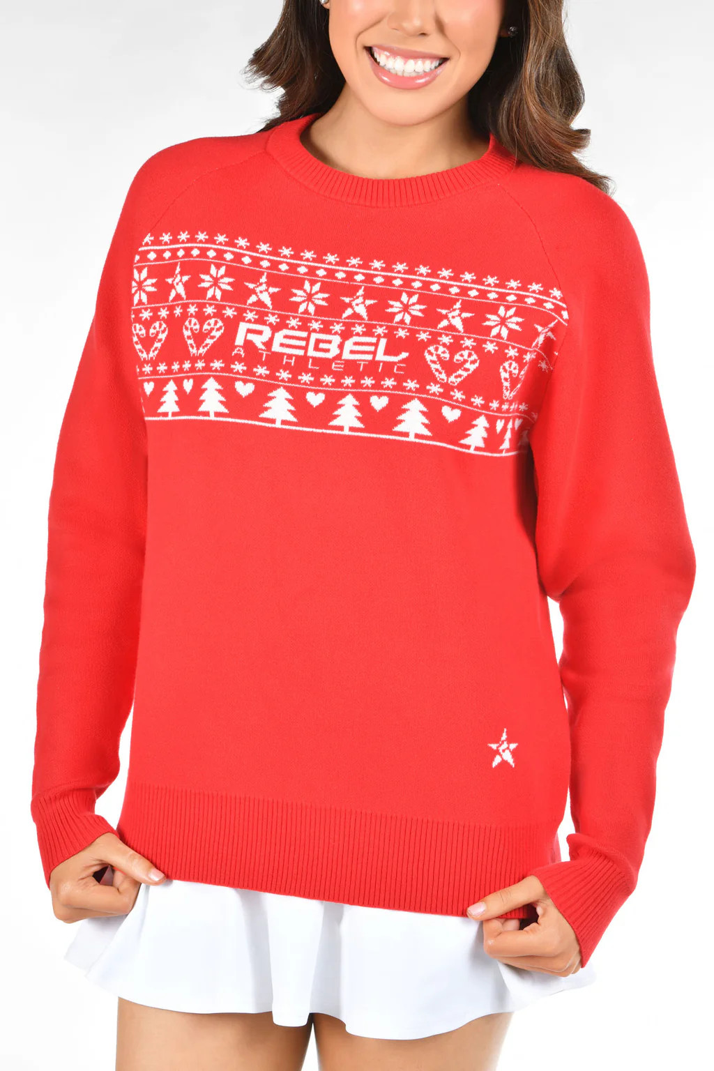 Holly Holiday Knit Sweater in Red | Rebel Athletic