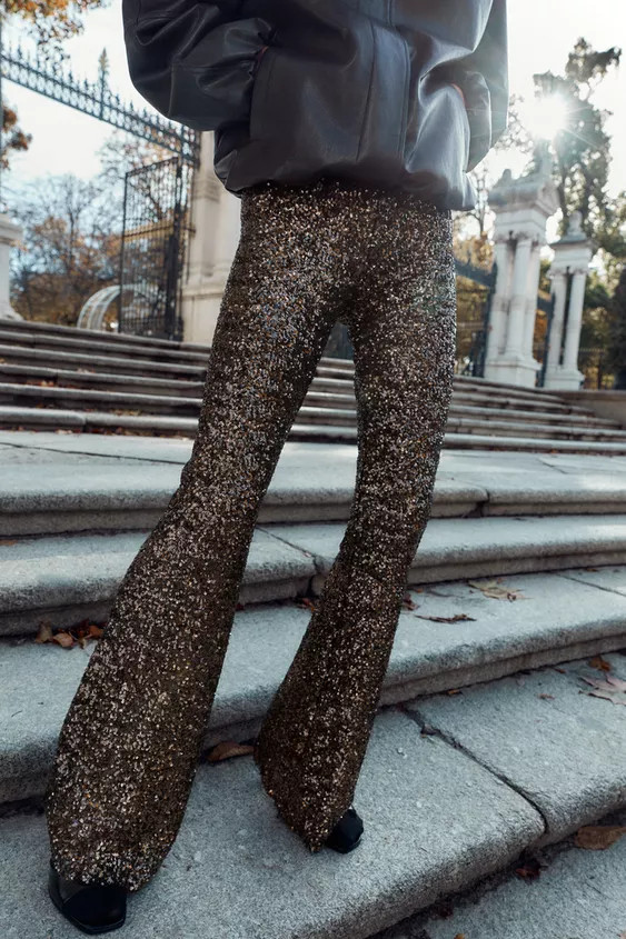 SEQUIN FLARE LEGGINGS | Zara UK