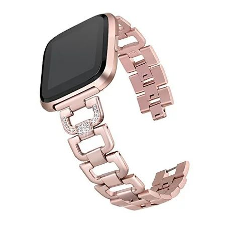 bayite Bling Bands Compatible with Fitbit Versa/Versa 2, Stainless Steel D-Link with Rhinestones, Ro | Walmart (US)