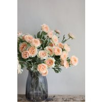 18.5"" Faux Champagne Ranunculus, Small Peach Ranunculus Stems, Artificial Flowers, Holiday Hosting Decor/Wedding/Gift | Etsy (US)