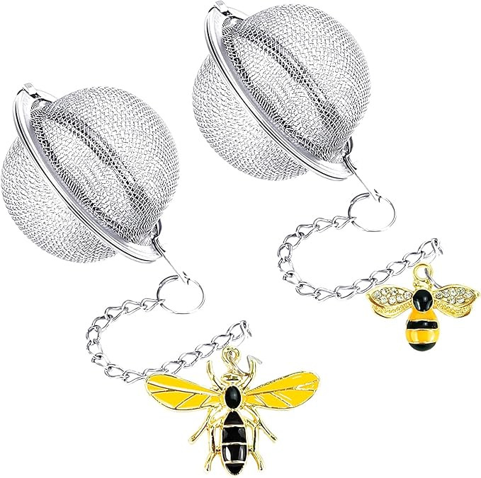 Stainless Steel Mesh Tea Infuser, 2.1 inch Tea Ball with Honey Bee Pendant Tea Strainer Tea Diffu... | Amazon (US)