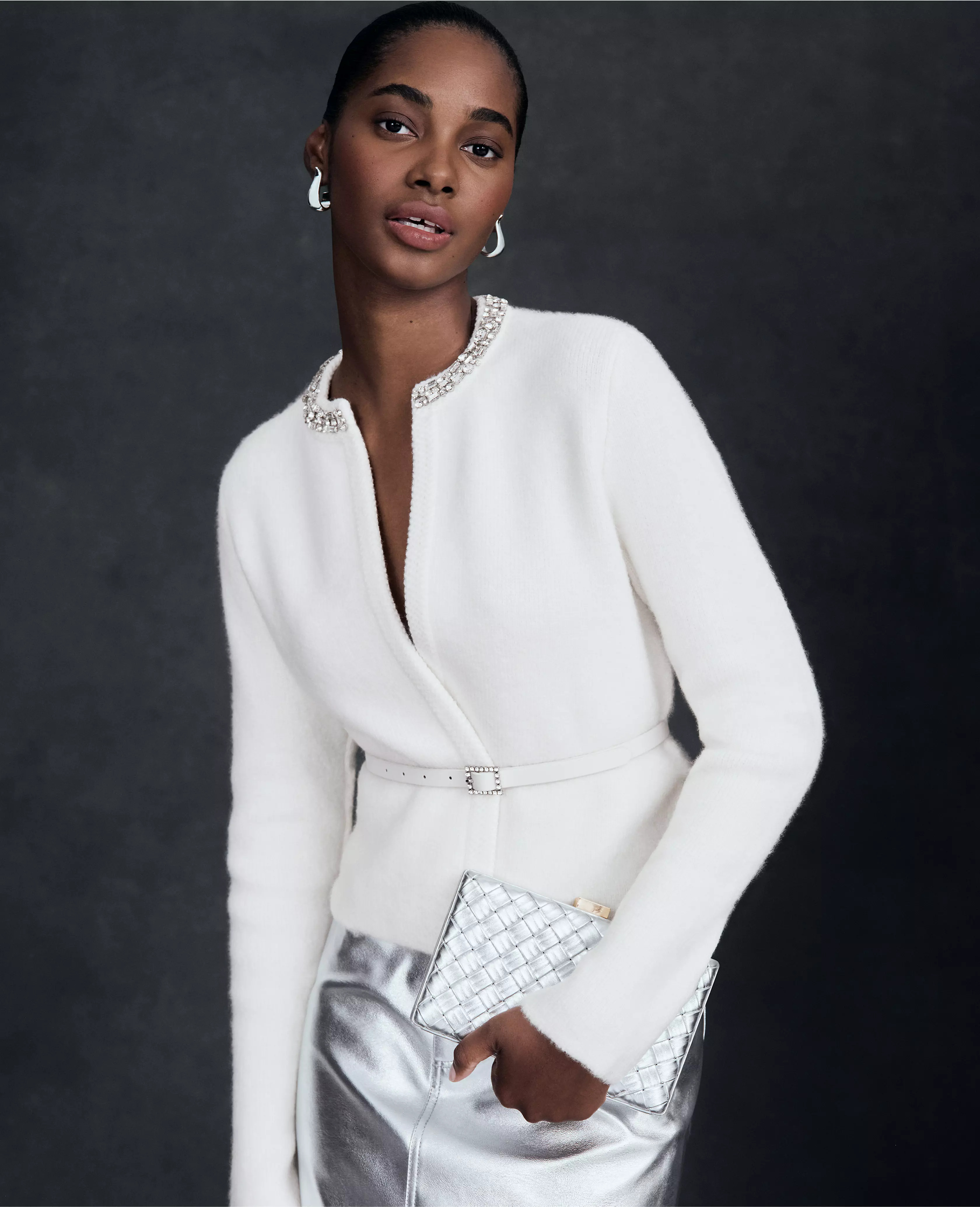 Embellished Collar Cardigan | Ann Taylor (US)