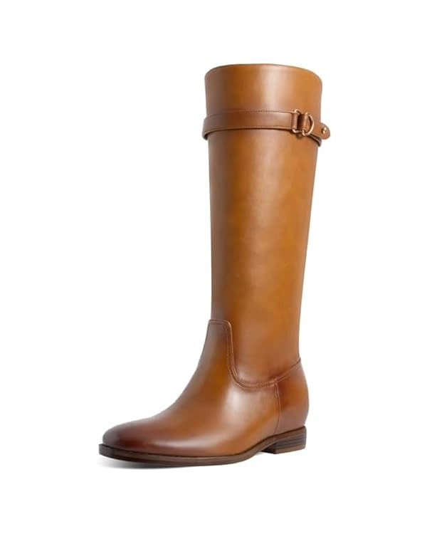 Women's Flat Boots Knee High Round Toe Low Heel Comfortable Side Zipper Long Tall Fall Riding Boo... | Amazon (US)