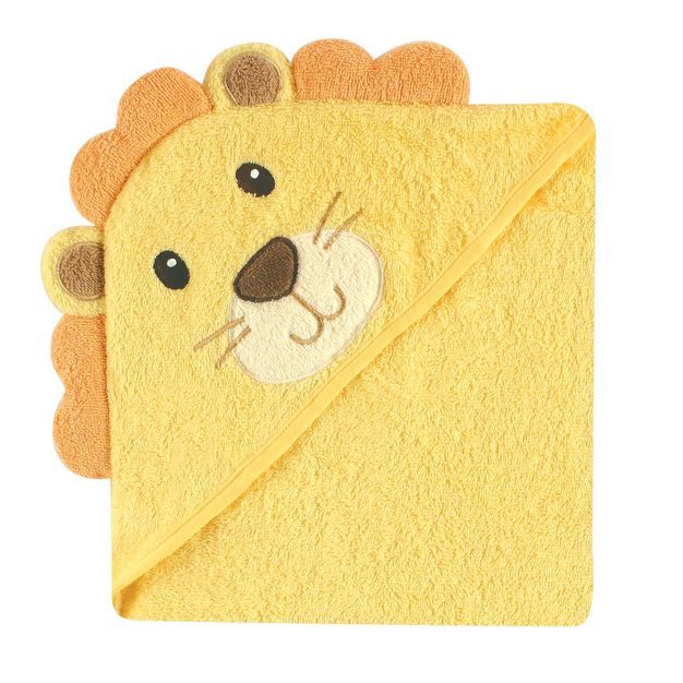 Luvable Friends Baby Unisex Cotton Animal Face Hooded Towel, Lion, One Size | Target