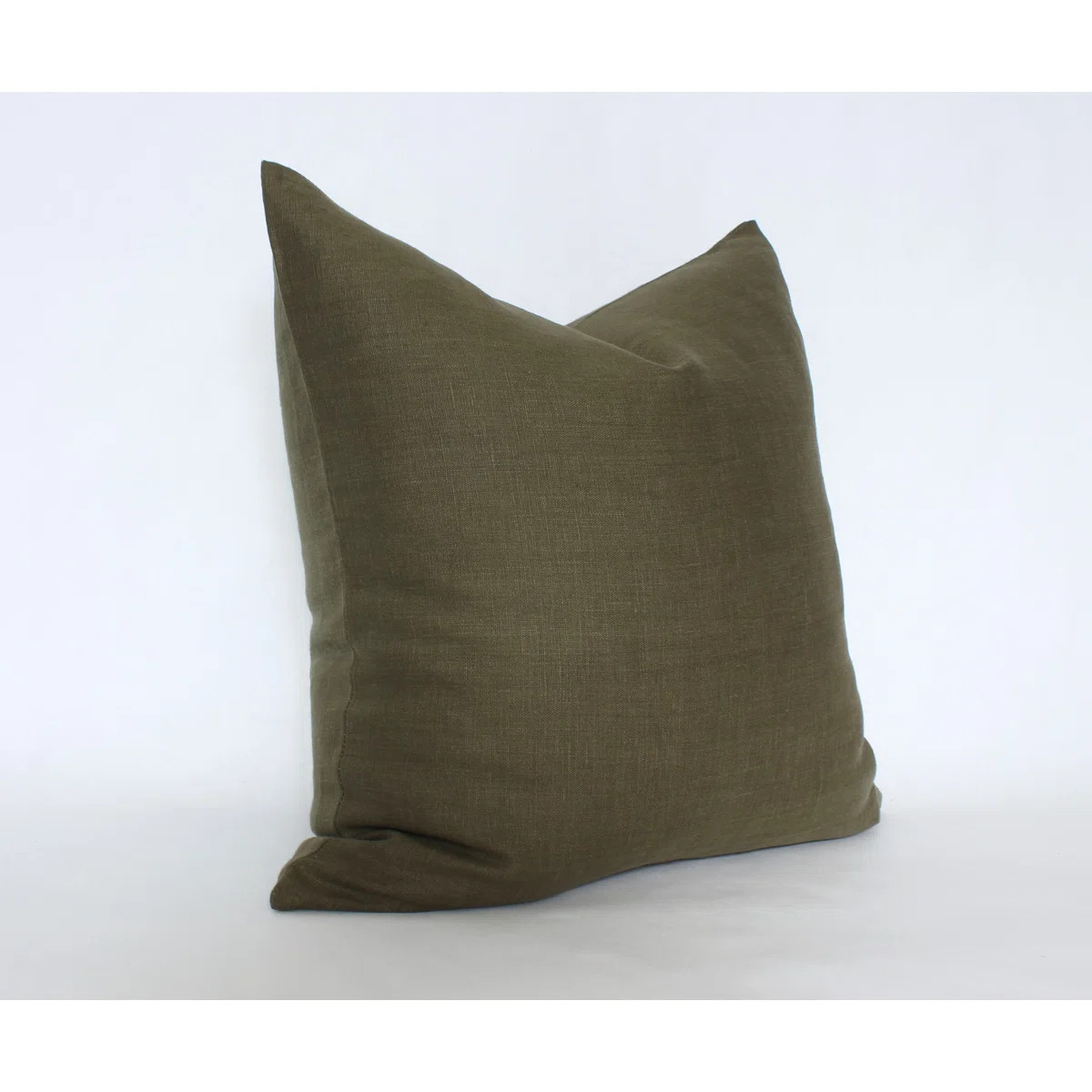 Olive Green Linen Pillow Cover, Dark Olive Throw Pillow | Wayfair North America