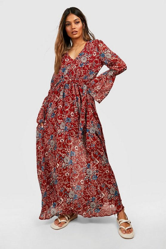 Gabriella Bohemian Tie Detail Maxi Dress | Boohoo.com (US & CA)