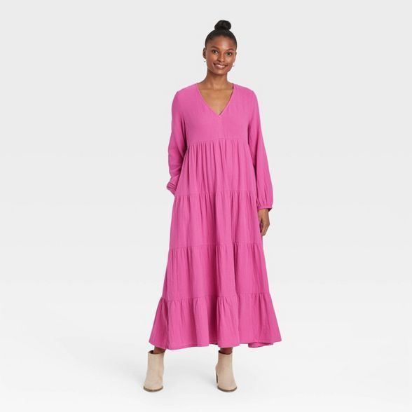 Women's Balloon Long Sleeve Tiered Dress - Universal Thread™ | Target