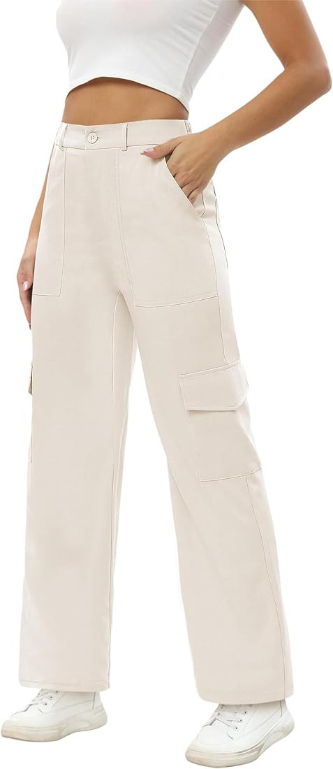 Baccarri Cargo Pants for Women High Waisted Casual Palazzo Pants Y2K Dressy Loose Fit Trousers Pa... | Amazon (US)