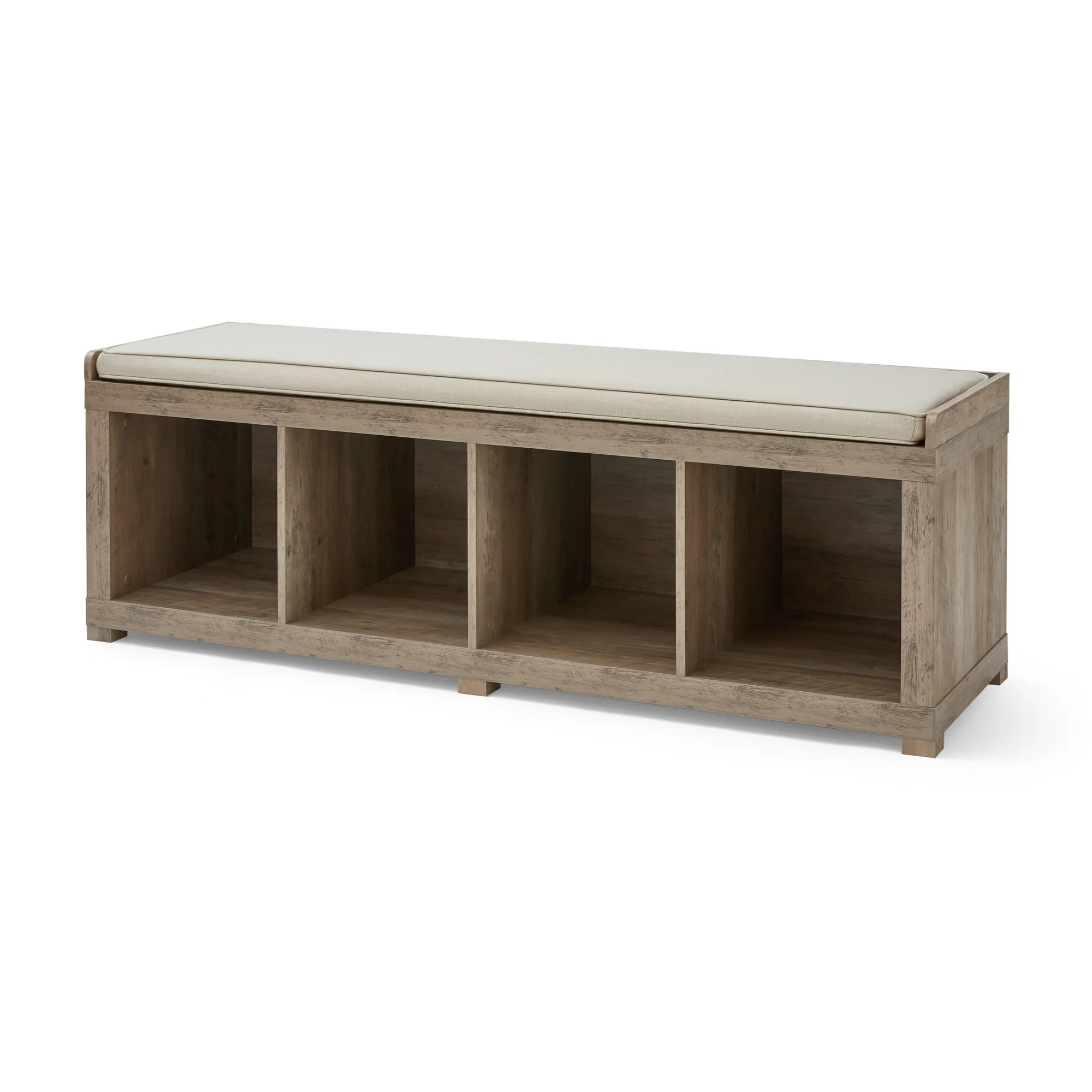 Better Homes & Gardens 4-Cube Storage Bench, Rustic Gray | Walmart (US)