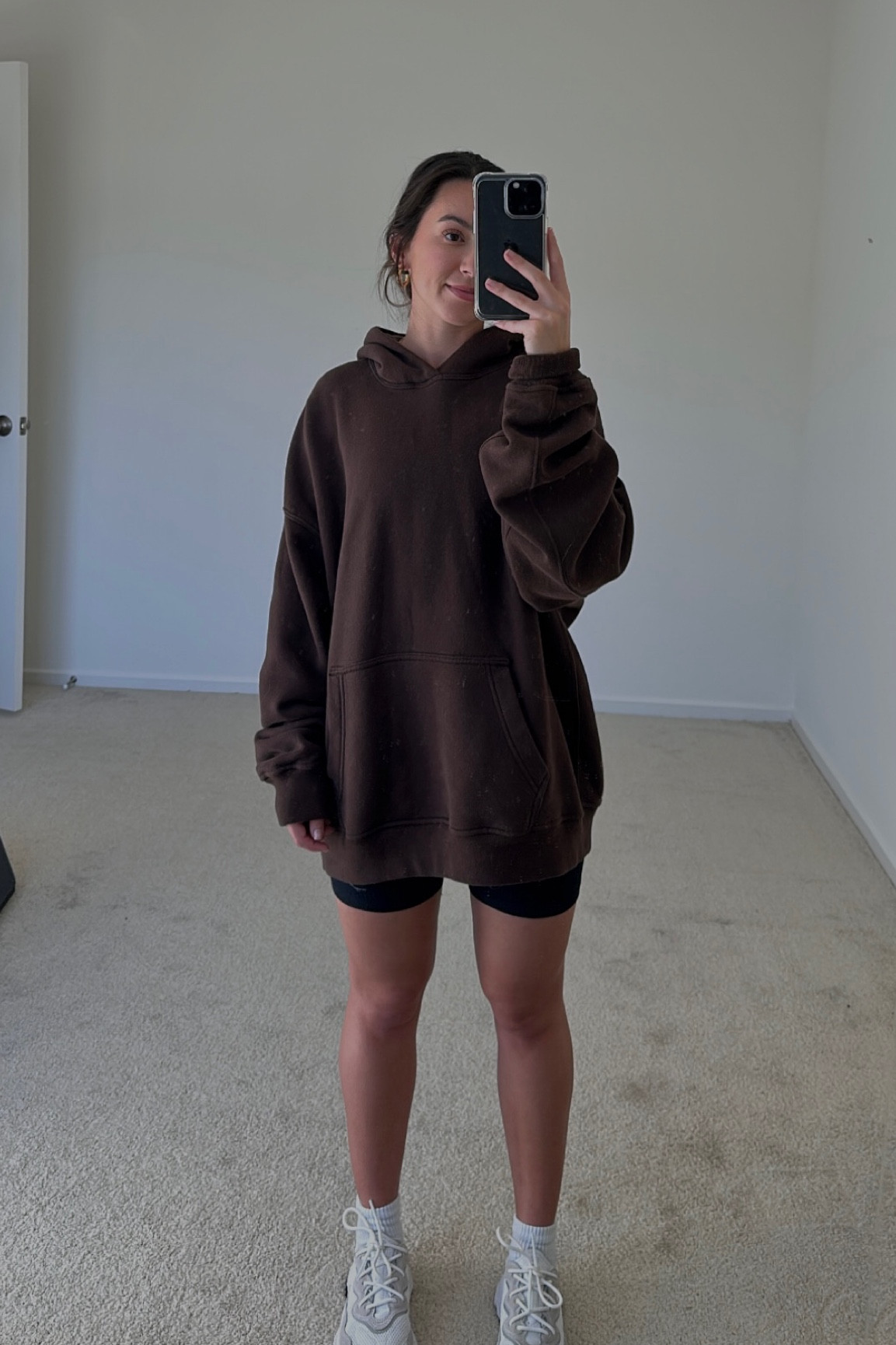 comfy always 🤎 sweatshirt: L | shorts: XS (not totally squat proof) 

#LTKFind #LTKfit #LTKstyletip